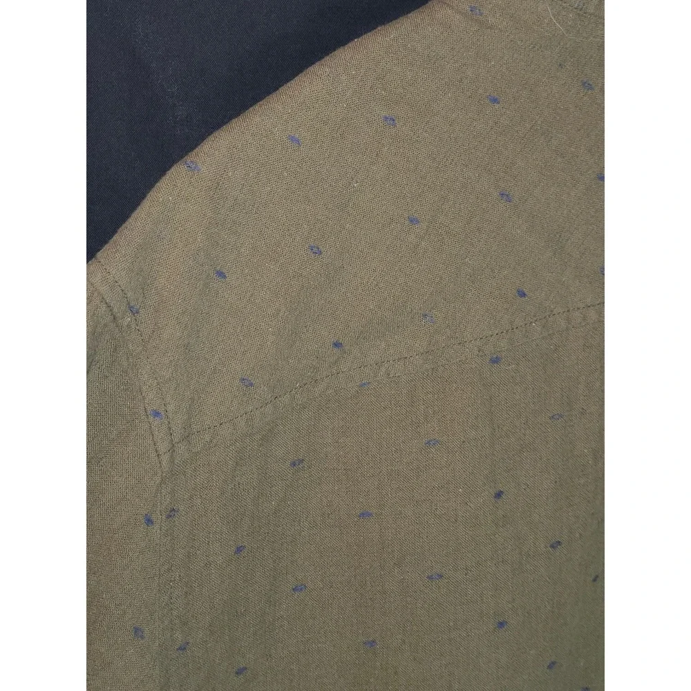 Kuhl Mens XL Olive Green‎ AOP Short Sleeve Button Down Shirt Everyday Casual